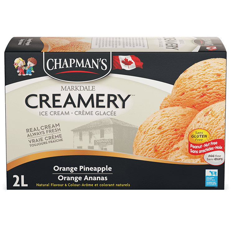 Orange Pineapple Ice Cream (Nut Free) - 2 L Box - Chapman's
