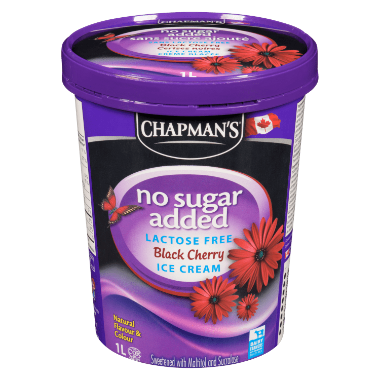 No Sugar Added Black Cherry Ice Cream - 1 L Tub Chapman's ...