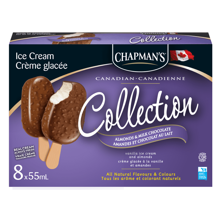 Barre de crème glacée Collection Canadienne amandes et chocolat au lait Chapman’s