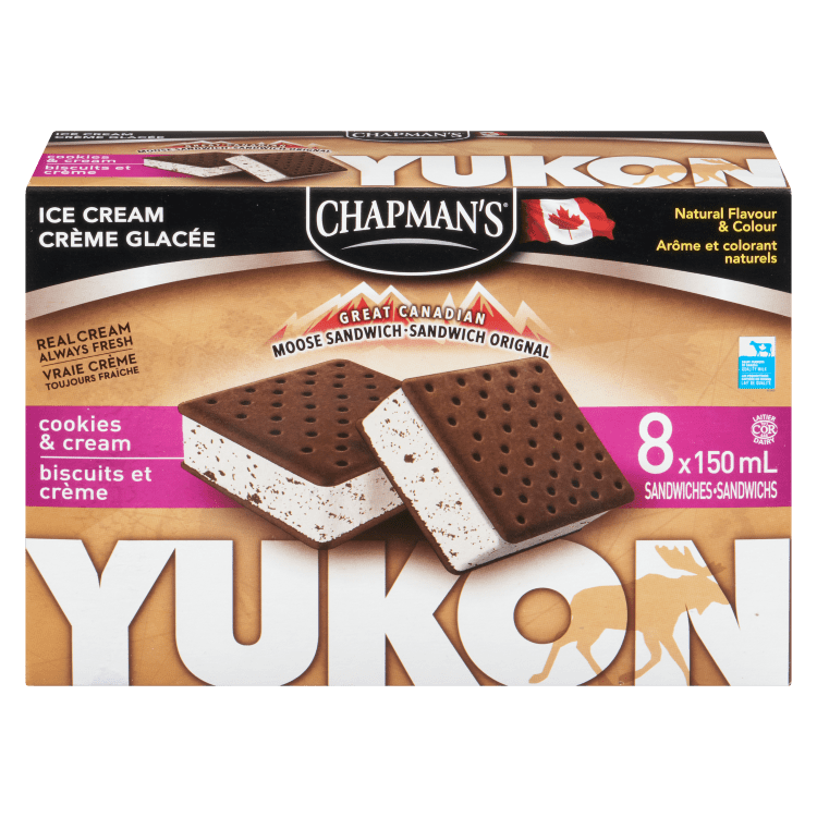 Chapman's Yukon Cookies & Cream Ice Cream Sandwich