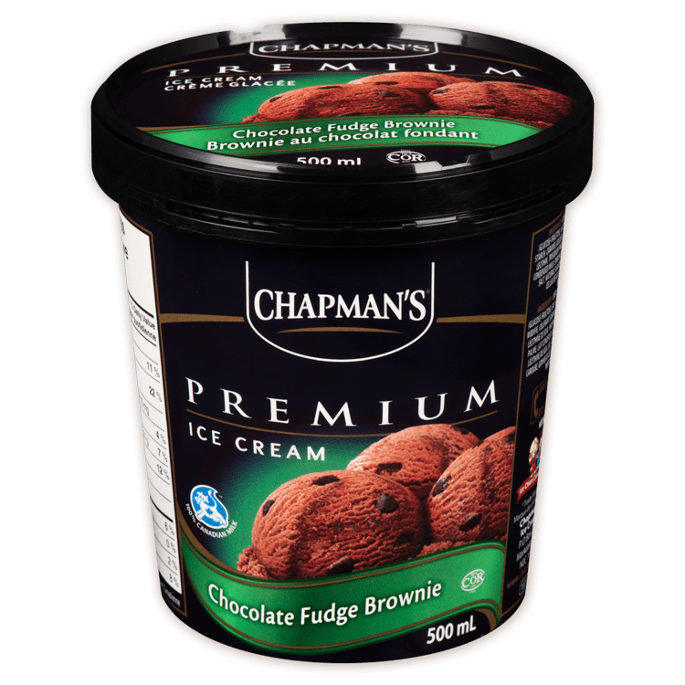 Chocolate Fudge Brownie Ice Cream 500 mL Tub Chapman's Ice Cream