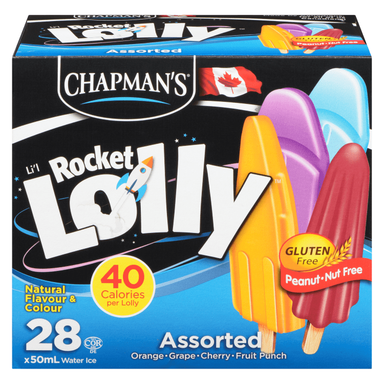 Chapman's Orange Grape Cherry & Fruit Punch Rocket Lolly