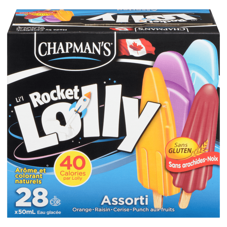 Chapman's Orange Grape Cherry & Fruit Punch Rocket Lolly