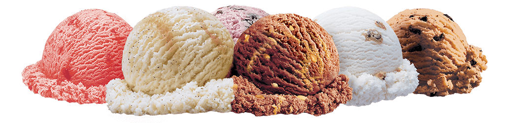 Six scoops of Chapman's Frozen Yogurt