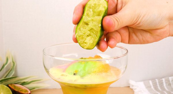Chapman's Sorbet Recipe_Tropical Sorbet Mocktail Step_3_Add pineapple juice and lime juice
