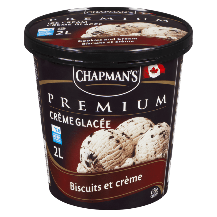Crème glacée biscuits et crème
