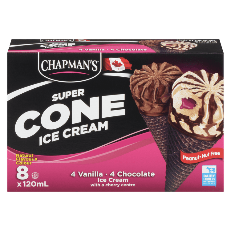 Cherry Centre Ice Cream Cone - Peanut Free - Chapman's Ice Cream