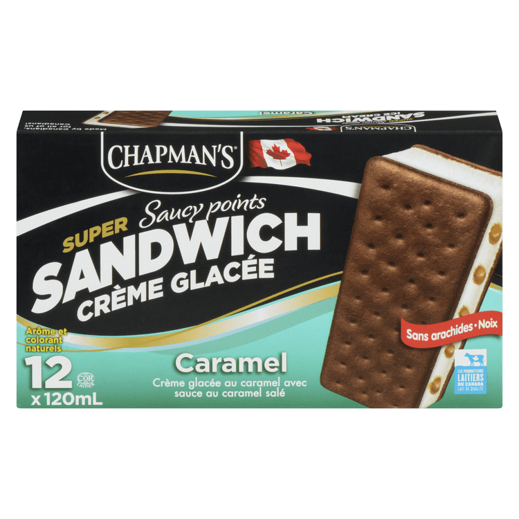 Sandwich de crème glacée caramel