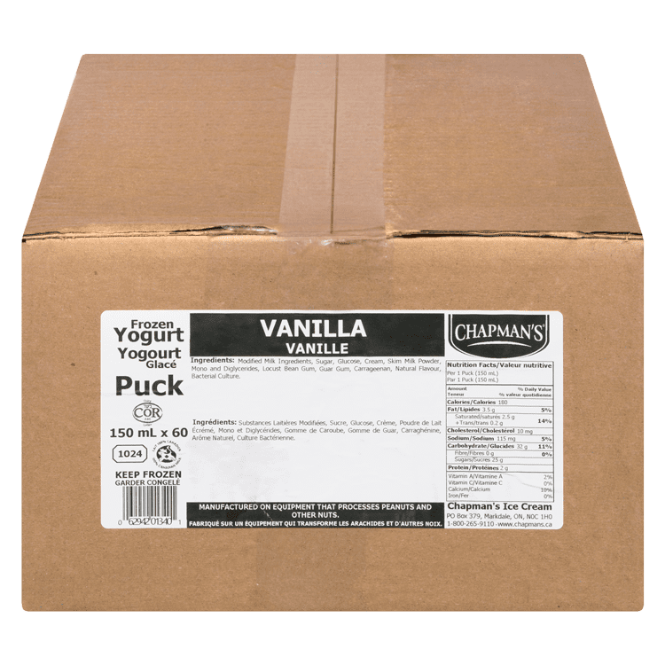 Les rondelles de yogourt glacé à la vanille Chapman’s