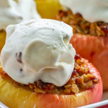 Apple Crisps dessert with Chapman's Ice Cream on top