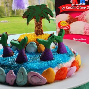 Mermaid ice cream cake made with Chapman's Neapolitan ice cream