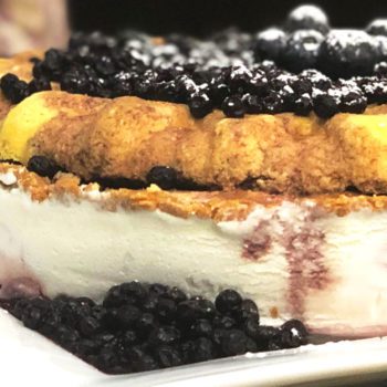 Blueberry Cheesecake ice cream cake made by Ashley Chapman