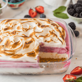 Chapman's Recipe_Vanilla Frozen Yogurt and Kiwi Parfait placed nicely into a square glass jar topped with blackberry