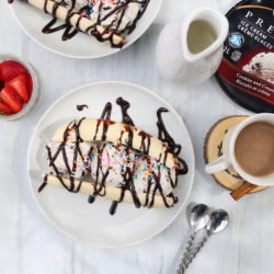 Classic Banana Split served with Chapman's cookies and cream