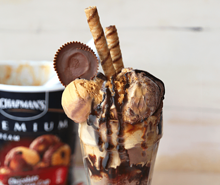 A Cup of Chapman's Chocolate Peanut Butter Explosion ice cream milkshake