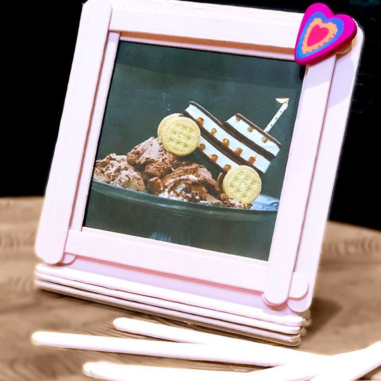 Chapman's Super ice cream sticks re-used to make picture frame