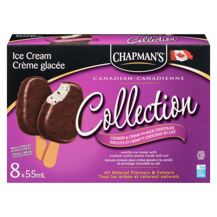 Product packaging of Cookies and Cream Ice Cream Bar