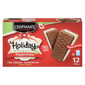 A box of Chapman's Peppermint Ice Cream Sandwiches