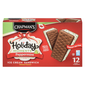 A box of Chapman's Peppermint Ice Cream Sandwiches