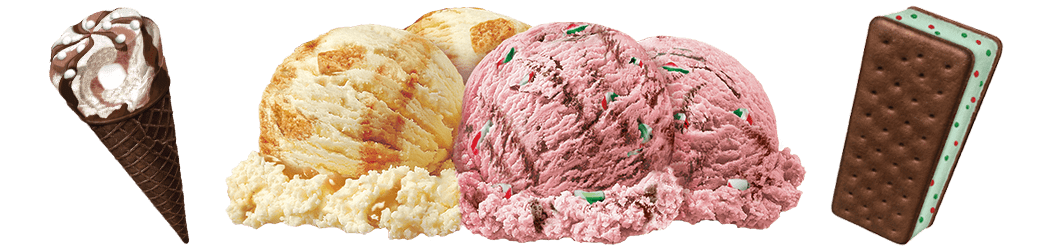 assortment of Chapman's Holiday Moments ice cream and novelties