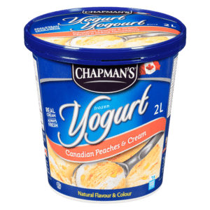 Tub of Canadian Peaches & Cream Frozen Yogurt