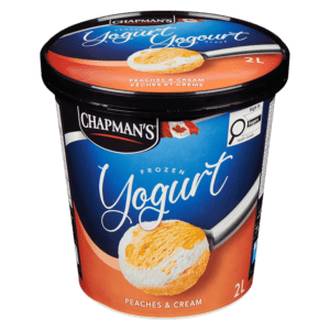 Tub of Canadian Peaches & Cream Frozen Yogurt