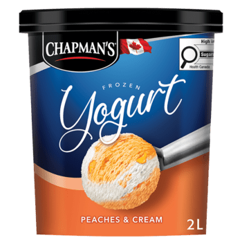 Tub of Canadian Peaches & Cream Frozen Yogurt