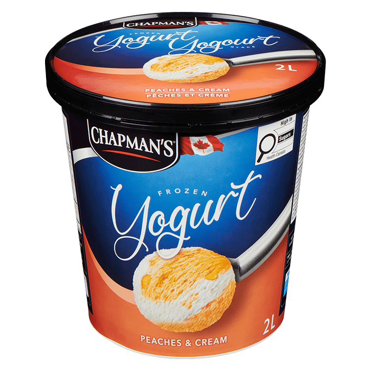 Tub of Canadian Peaches & Cream Frozen Yogurt