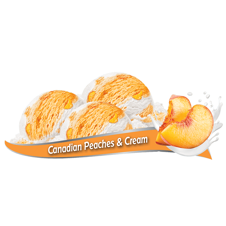 Scoops of Chapman's Canadian Peaches & Cream Frozen Yogurt