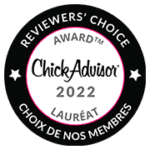 Award badge for the 2022 ChickAdvisor Reviewers' Choice Award